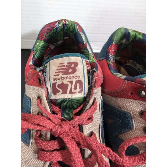 NEW BALANCE 574 BOTANICAL GARDEN MEN\'S SIZE 9 US RED BLUE ML574OHR 2014 VGC main image 12